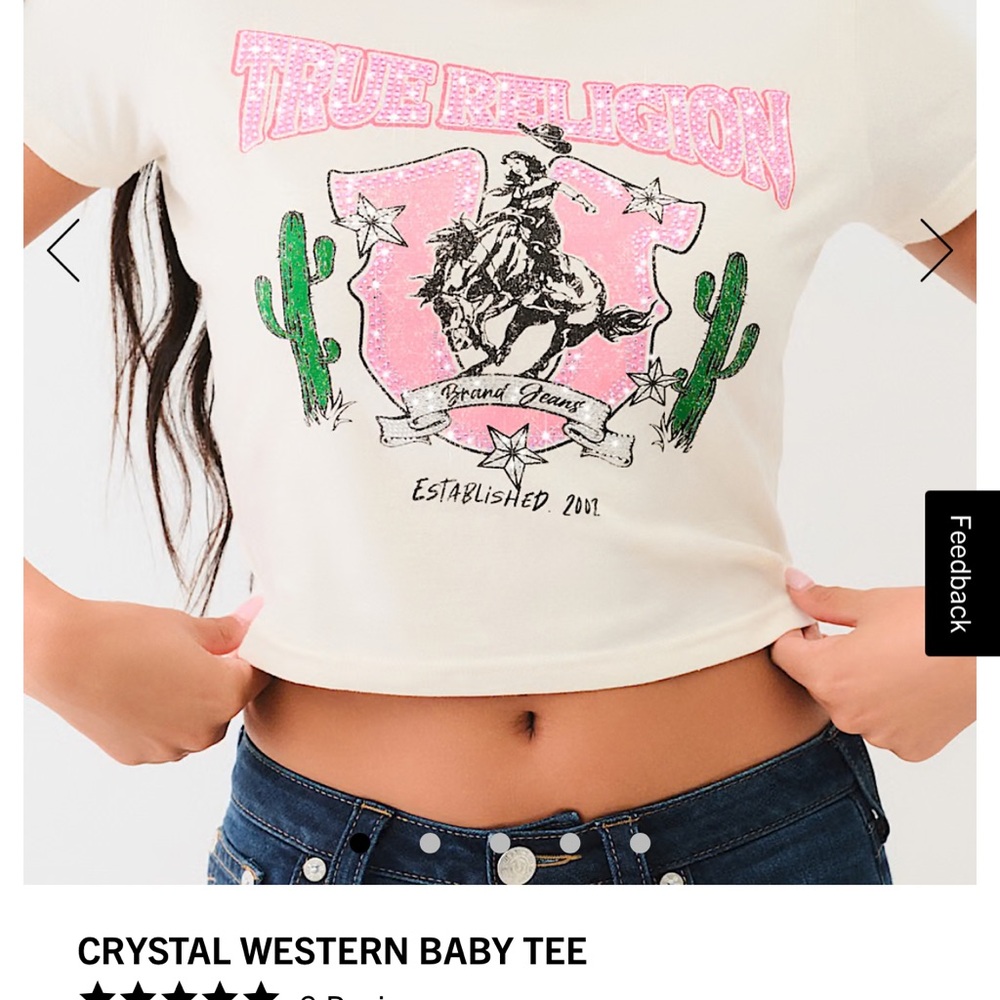 True Religion CRYSTAL WESTERN BABY TEE